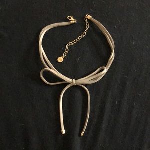 Suede bow choker